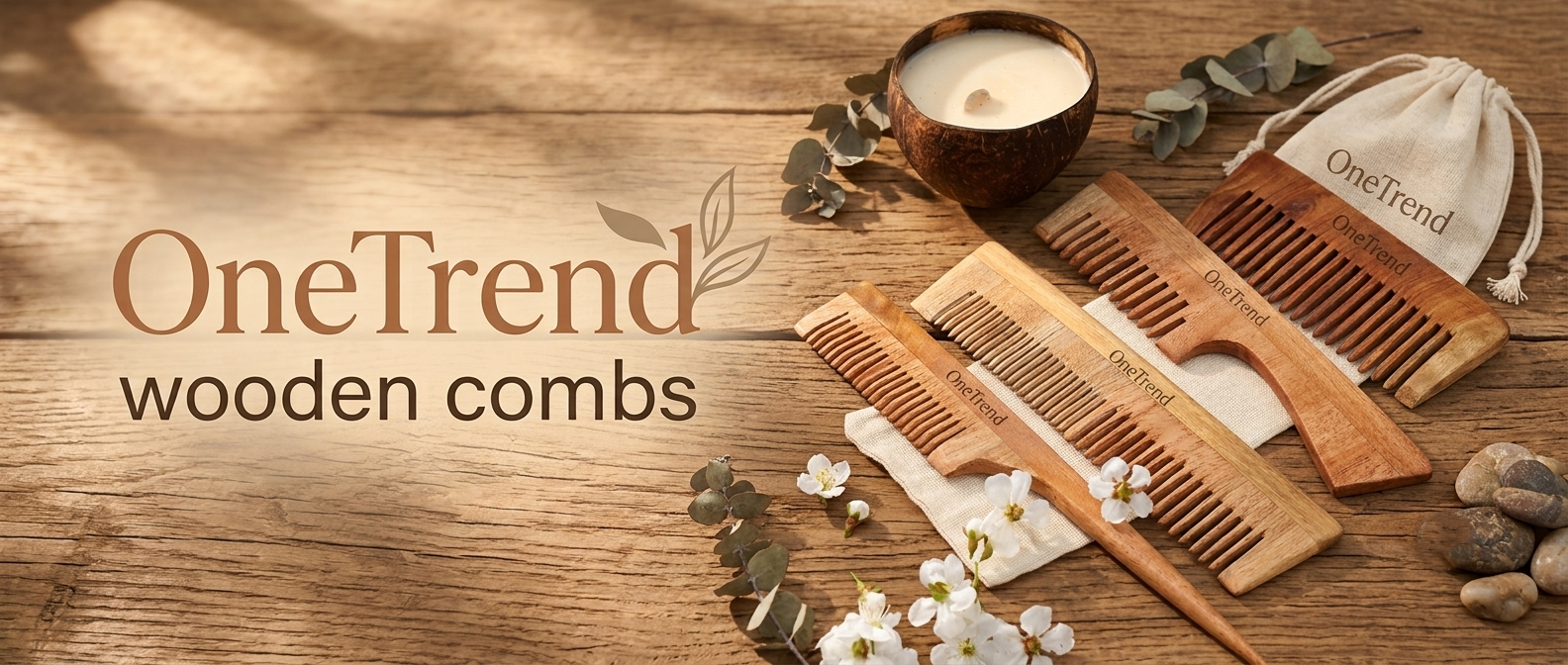 Handcrafted best wooden comb for hair growth made from natural hardwood by Indian manufacturer for wholesale and global export