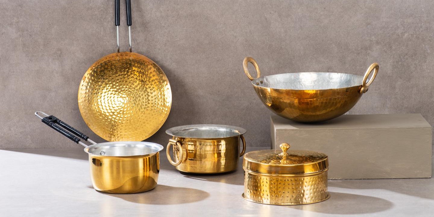 Export-quality handmade brass kitchenware for commercial kitchens manufactured in India by OneTrend