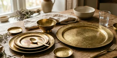 Wholesale brass serving plates manufacturer in India showcasing handcrafted export-quality brass serveware for global buyers