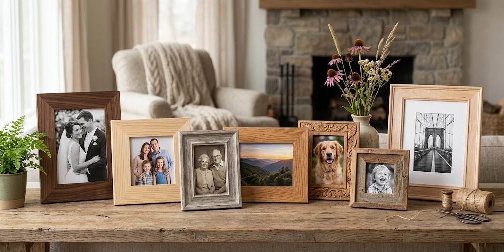 Wooden photo frame supplier from India showcasing handcrafted wholesale wooden picture frames