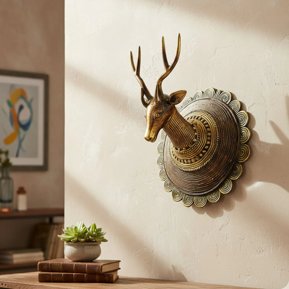 Handmade brass wall decor manufactured in India featuring brass wall art, decorative wall hangings, geometric wall accents, floral wall decor, and custom brass wall decoration products for wholesale buyers and global importers.