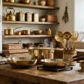 Premium handcrafted brass kitchenware collection including brass utensils, bowls, cookware, serving trays, and dining accessories by OneTrend manufacturer exporter.