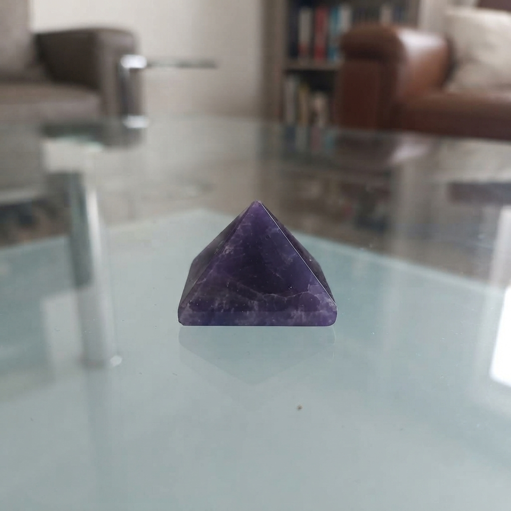 Amethyst Pyramid Small Crystal Pyramid With Pointed Top In Hand