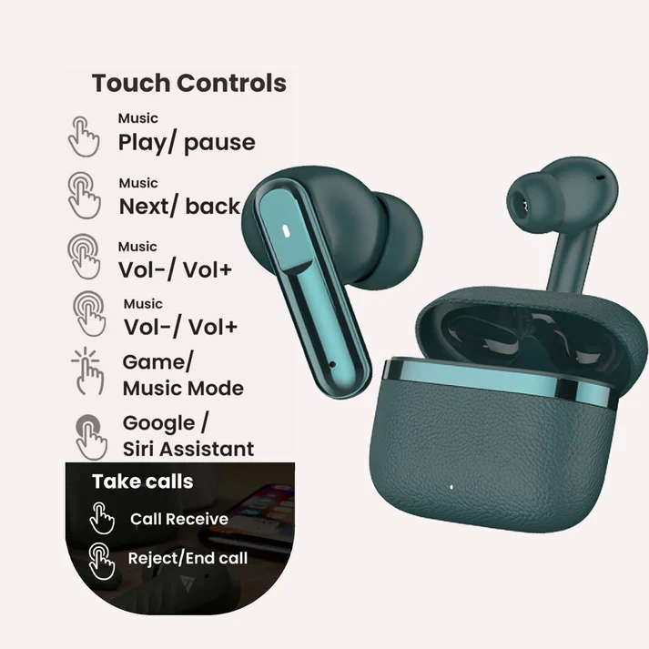 BlackBoar Leaf Truly Wireless in Ear Earbuds with 40H Playtime, ENC Mic, 50ms Low Latency, 10mm Bass Drivers, Type-C Fast Charging, IPX5 Ear Buds TWS - Wireless Earbuds - image 6