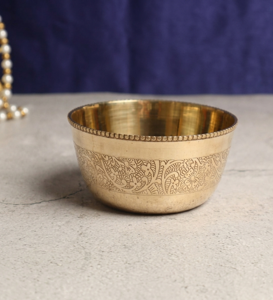 Elegant Serving Brass Bowl – Handmade Brass Kitchenware in Solid Brass from India