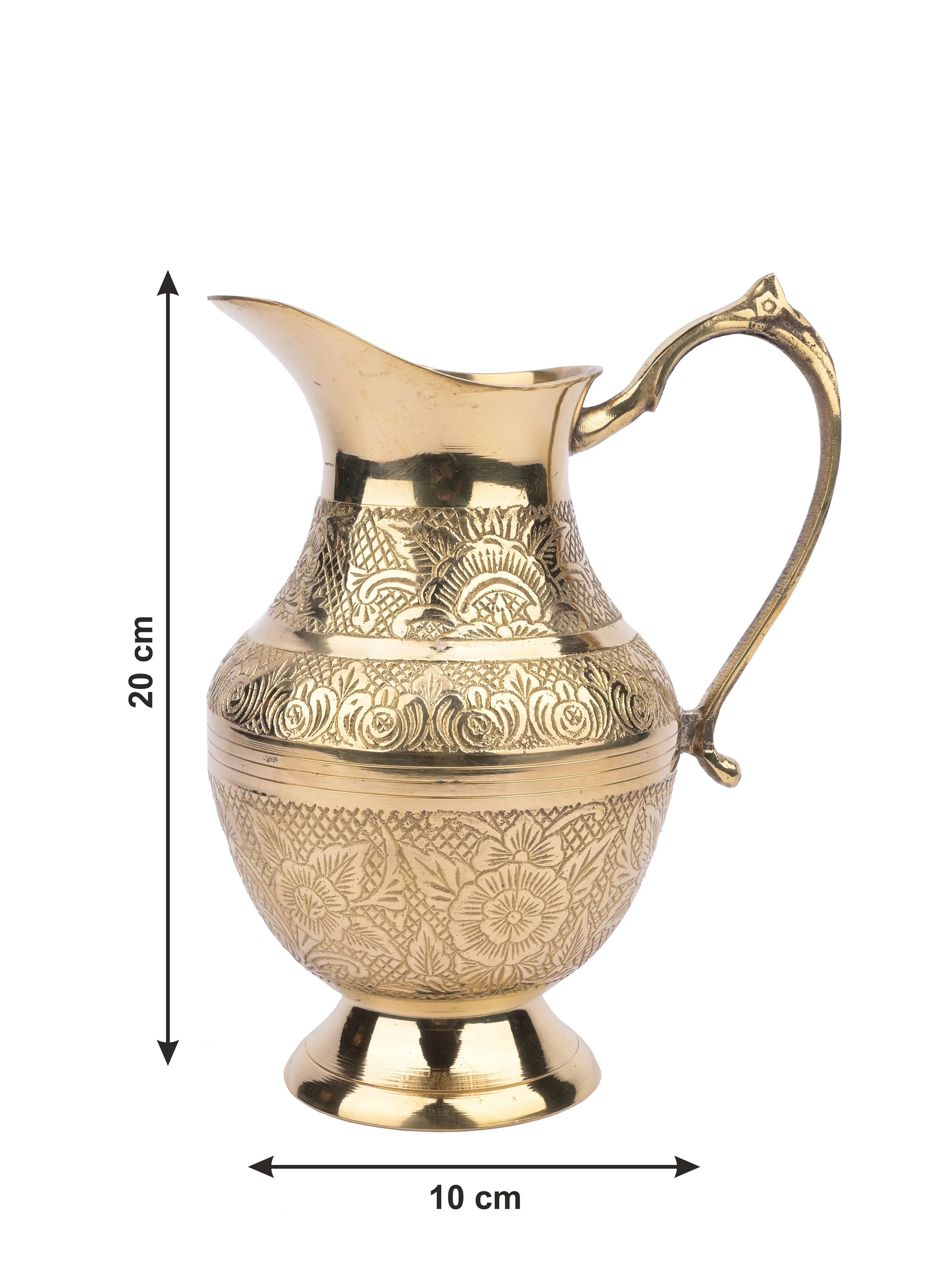 Antique Finish Brass Water Jug Handmade Decorative Pitcher for Table Serving