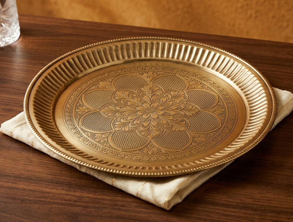Heavy Duty Brass Plate – Handmade Brass Kitchenware in Solid Brass from India