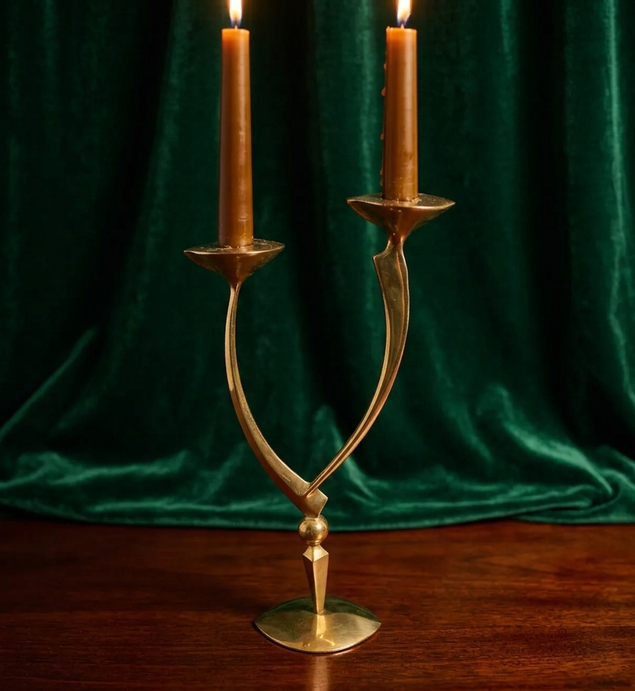 Luxury Brass Table Candle Holder – Handmade Brass Home Decor in Solid Brass from India
