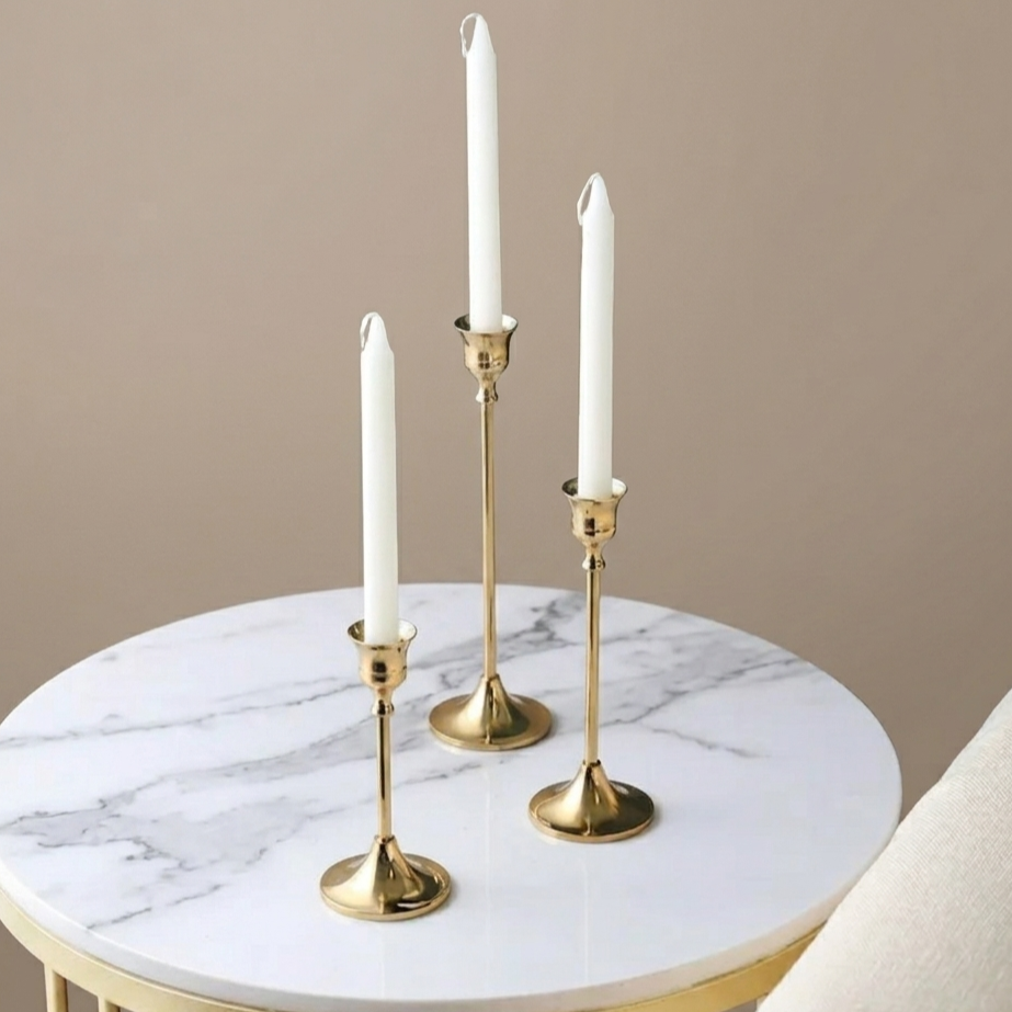 Solid Brass Festive Candle Stand – Handmade Brass Home Decor in Pure Brass from India