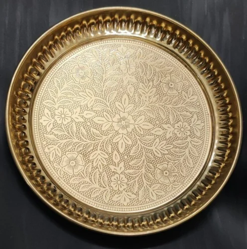 Solid Pure Brass Plate Design – Handmade Brass Kitchenware in Solid Brass from India