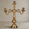 Carved Brass Religious Candle Holder