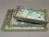 Decorative Wooden Serving Tray Set with Bird Floral Design for Wholesale Export