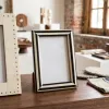 Handcrafted black and white bone inlay photo frame for wholesale home décor buyers
