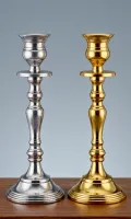 Vintage metal candle holder stand in gold and antique silver finish