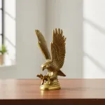 Luxury Brass Eagle Sculpture with Detailed Wings | Handmade Brass Home Decor Gift Item