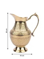 Antique Finish Brass Water Jug Handmade Decorative Pitcher for Table Serving