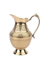 Traditional Handmade Brass Pitcher Vase for Vintage Home and Kitchen Decoration