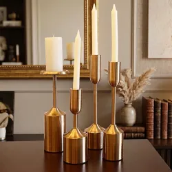 Designer Brass Pillar Candle Holder