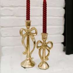 Elegant decorative brass taper candle holders for wedding and home décor