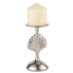 Silver metal seashell pillar candle holder for wholesale export