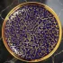 Handcrafted brass blue and gold floral decorative plate for luxury home decor and elegant serving
