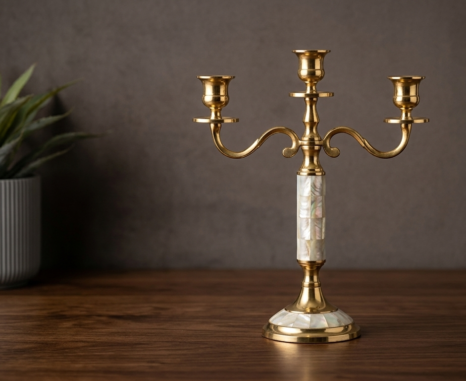 Traditional Brass Home Candle Decor – Handmade Brass Home Decor in Pure Brass from India