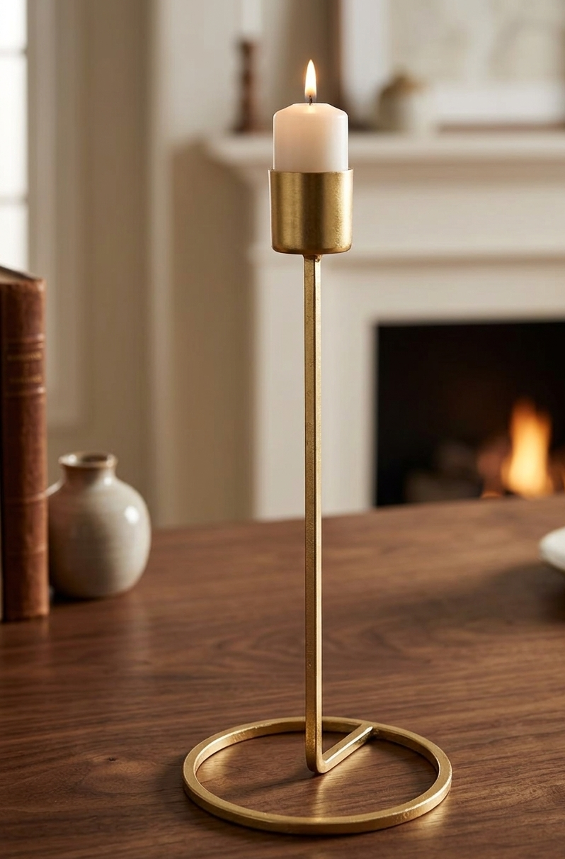 Vintage Brass Decorative Candle Stand – Handmade Brass Home Decor in Solid Brass from India