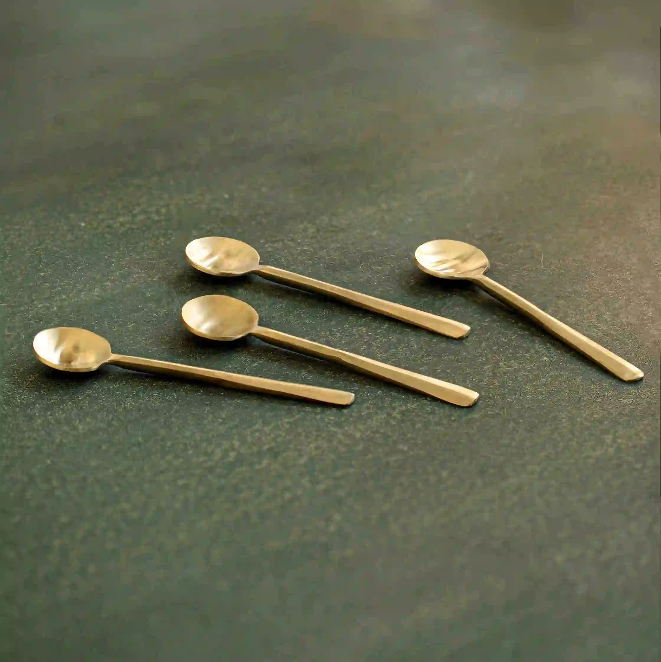 Vintage Brass Spoon Set – Handmade Luxury Brass Brass Kitchenware from India